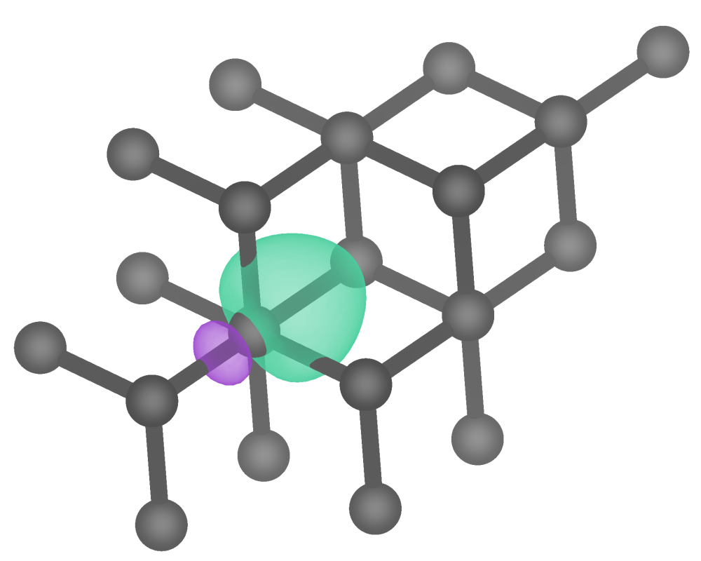 The structure of diamond with a single Wannier function plotted